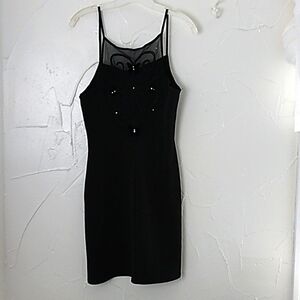 Vintage 90's Butterfly Gemstone Mesh Mini Dress Sz Small‎ Goth Emo Fairy …